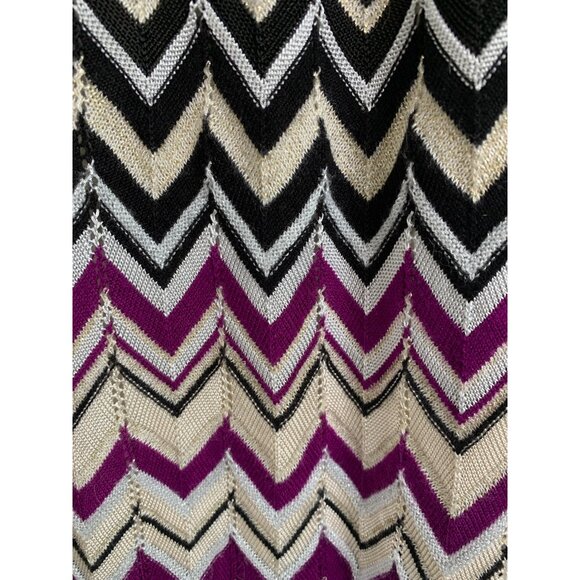 WHBM Chevron Metalic Maxi Skirt Elastic Pull On Lined Size Small EUC 7075 - Picture 3 of 8